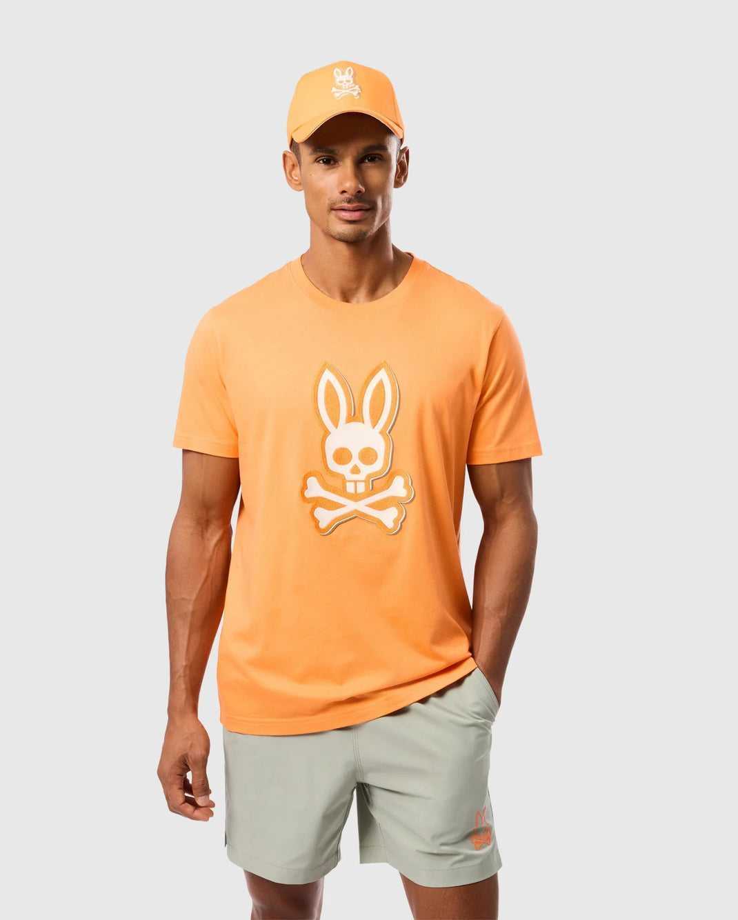 T Shirt Graphique Psycho Bunny Kayden Graphic Tee Rose Homme | EOK-34082175